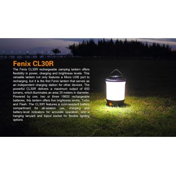 Fenix CL30R - LED Přenosná nabíjecí lampa LED/USB IPX7 650 lm 300 h