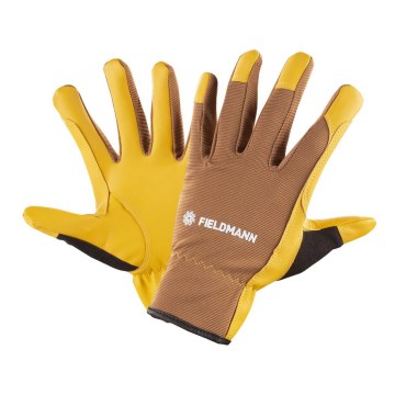 Fieldmann - Pracovní rukavice žlutá/hnědá