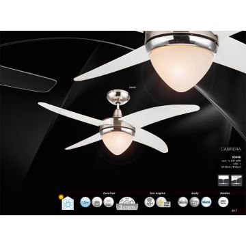 GLOBO 03060 - Stropní ventilátor CABRERA 1xE27/60W/230V bílý