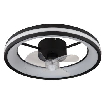 Globo - LED Stmívatelné stropní svítidlo s ventilátorem LED/30W/230V 2700-6500K černá + dálkové ovládání