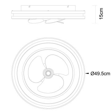 Globo - LED Stmívatelné stropní svítidlo s ventilátorem LED/30W/230V 2700-6500K černá + dálkové ovládání