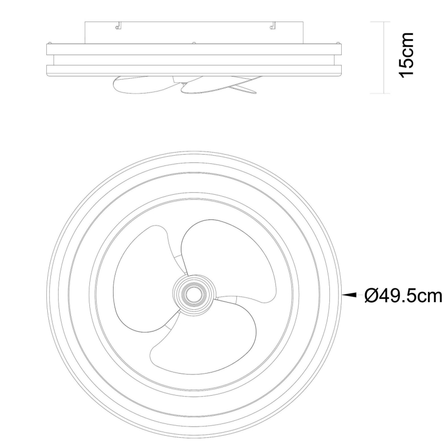 Globo - LED Stmívatelné stropní svítidlo s ventilátorem LED/30W/230V 2700-6500K černá + dálkové ovládání