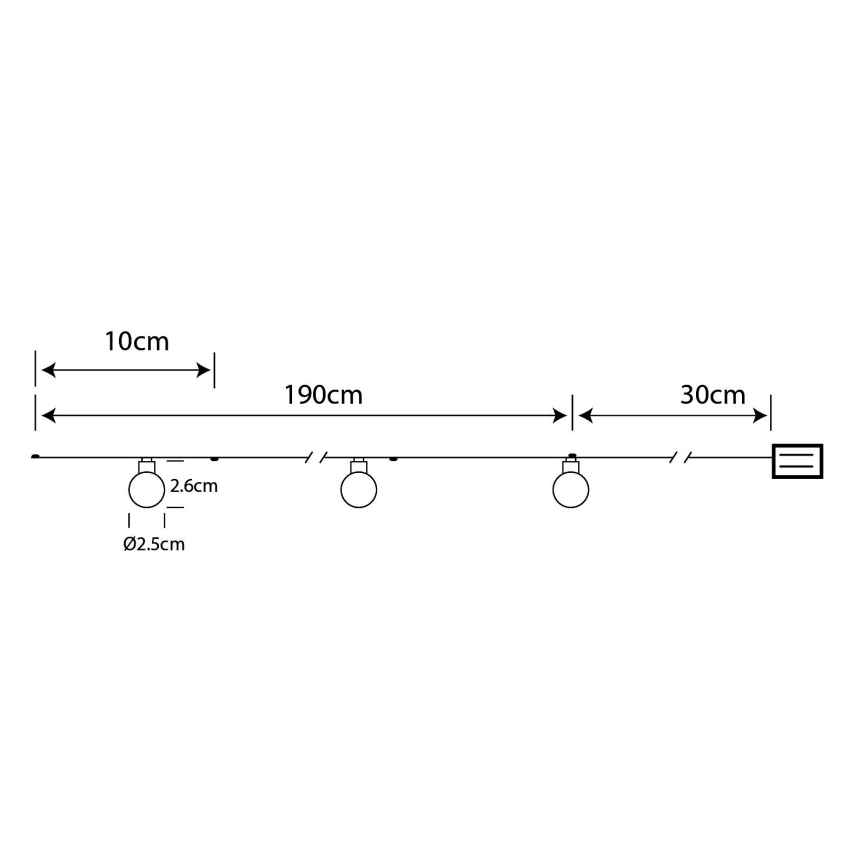 Globo - LED Vánoční řetěz 20xLED/2xAA 2,2m teplá bílá