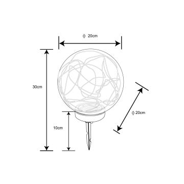 Globo - LED Solární svítidlo 30xLED/0,06W/1,2V pr. 20 cm IP44