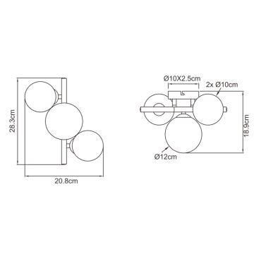 Globo - LED Přisazený lustr 3xG9/3W/230V