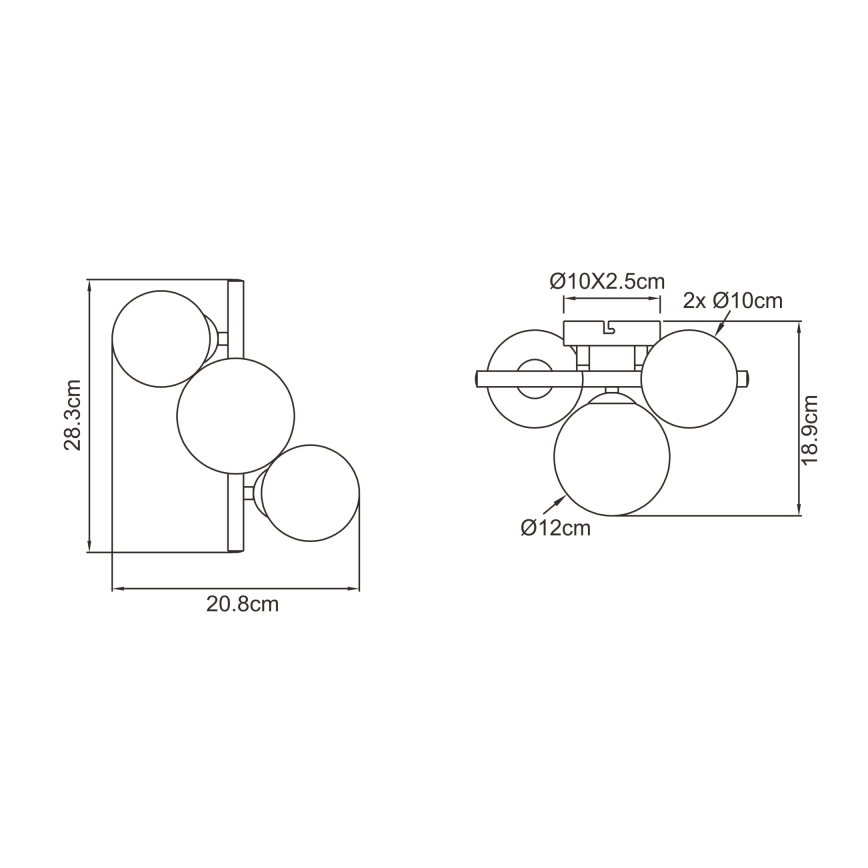 Globo - LED Přisazený lustr 3xG9/3W/230V