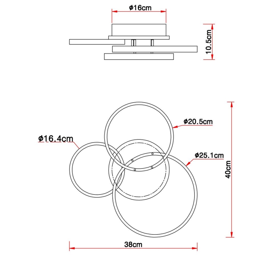 Globo - LED Přisazený lustr LED/30W/230V