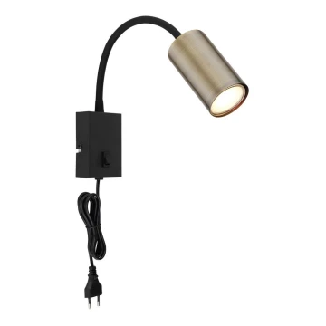 Globo - Flexibilní nástěnná lampa 1xGU10/25W/230V černá/mosaz