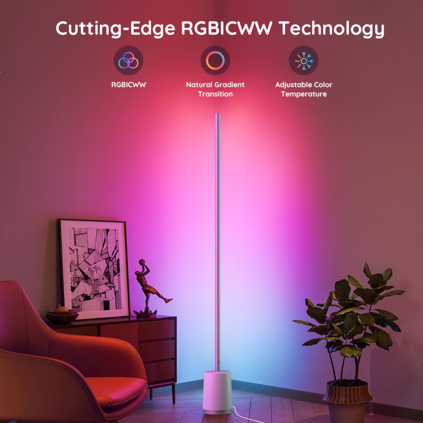 Govee - LED Stmívatelná stojací lampa LYRA SMART RGBICWW 2200-6500K Wi-Fi + dálkové ovládání