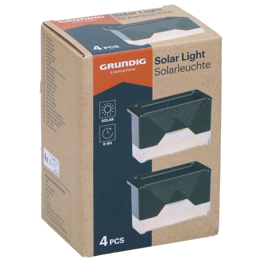 Grundig - SADA 4x LED Solární nástěnné svítidlo LED/1,2V IP44
