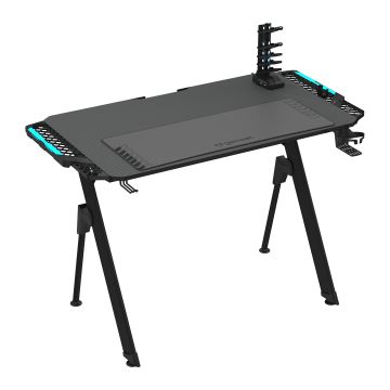 Herní stůl FALCON s LED RGB podsvícením 116x60 cm černá