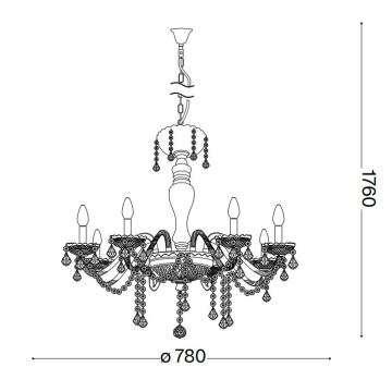 Ideal Lux - Křišťálový lustr na lanku ROSE 8xE14/40W/230V