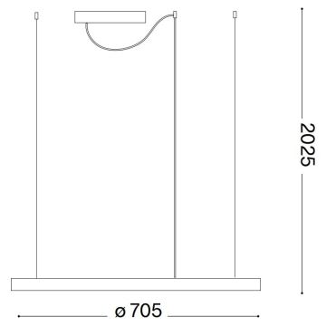 Ideal Lux - LED Lustr na lanku ORACLE SLIM LED/38W/230V 3000K pr. 70 cm černá