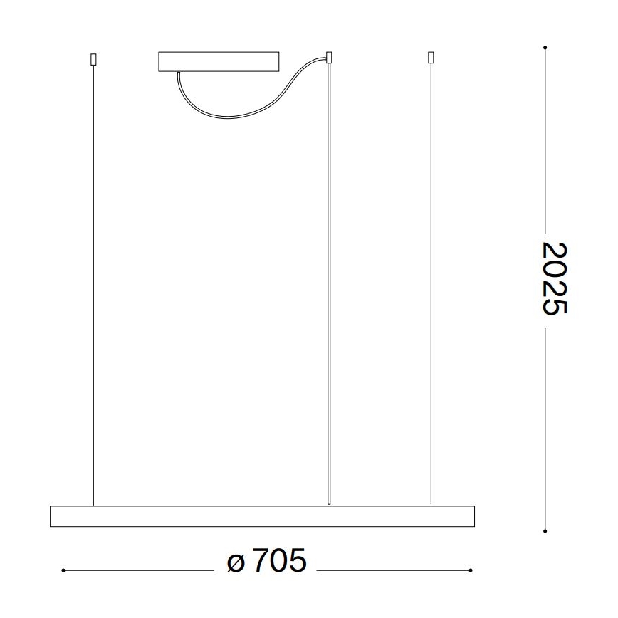 Ideal Lux - LED Lustr na lanku ORACLE SLIM LED/38W/230V 3000K pr. 70 cm černá