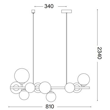 Ideal Lux - LED Lustr na lanku PERLAGE 10xG9/3W/230V zlatá