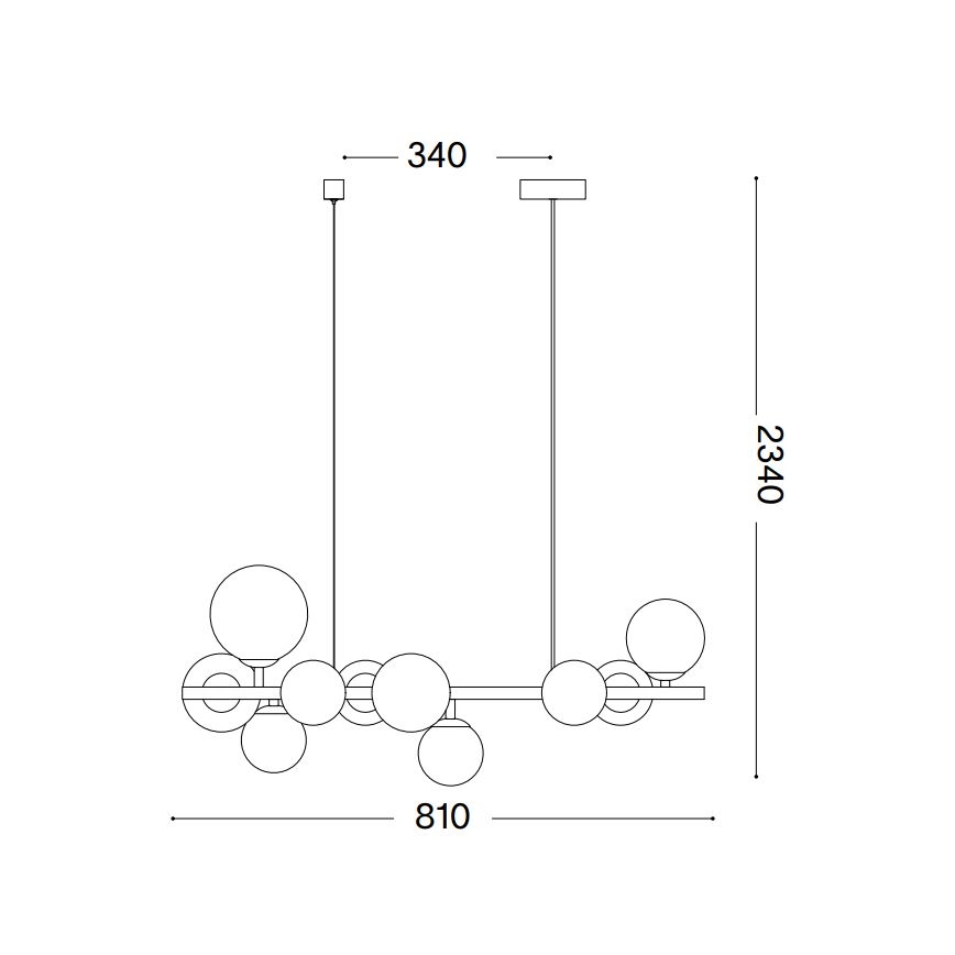 Ideal Lux - LED Lustr na lanku PERLAGE 10xG9/3W/230V zlatá