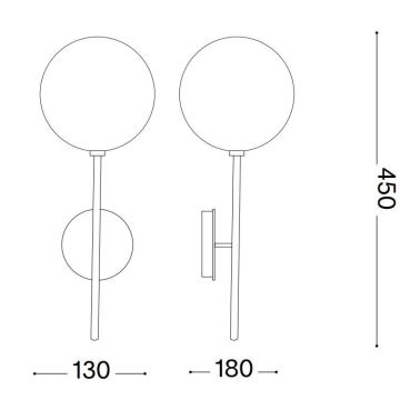 Ideal Lux - LED Nástěnné svítidlo EQUINOXE 1xG4/2W/230V zlatá