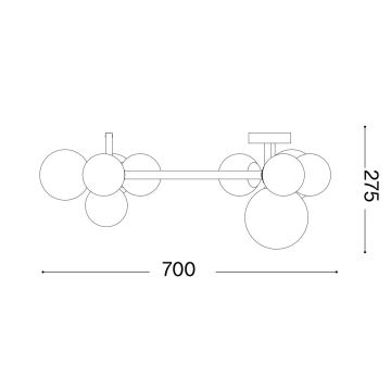 Ideal Lux - LED Přisazený lustr PERLAGE 10xG9/3W/230V černá