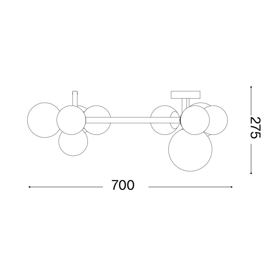 Ideal Lux - LED Přisazený lustr PERLAGE 10xG9/3W/230V černá