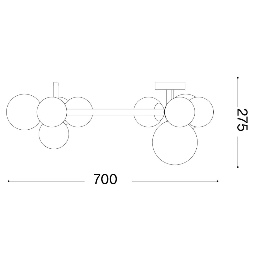 Ideal Lux - LED Přisazený lustr PERLAGE 10xG9/3W/230V zlatá