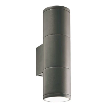 Ideal Lux - Venkovní nástěnné svítidlo GUN 2xGU10/35W/230V IP44 antracit