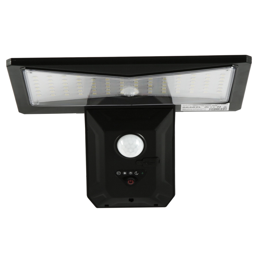 LED Solární nástěnné svítidlo se senzorem LED/2,6W/5,5V IP65 černá