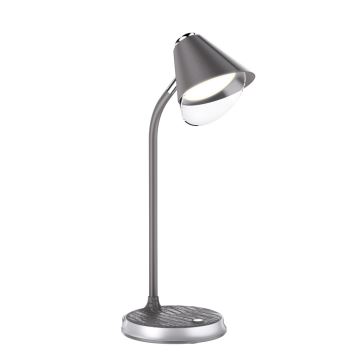 LED Stmívatelná stolní lampa s bezdrátovým nabíjením FINCH LED/9W/12/230V šedá/chrom