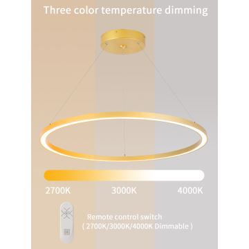 Immax NEO 07159-G80 - LED Stmívatelný lustr na lanku FINO LED/60W/230V Tuya zlatá + dálkové ovládání