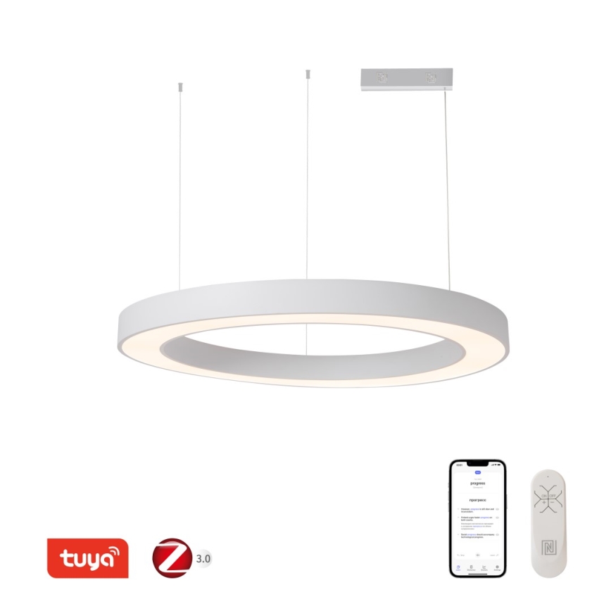 Immax NEO 07214L - LED Stmívatelný lustr na lanku PASTEL LED/68W/230V 2700-6500K bílá 95 cm Tuya + dálkové ovládání