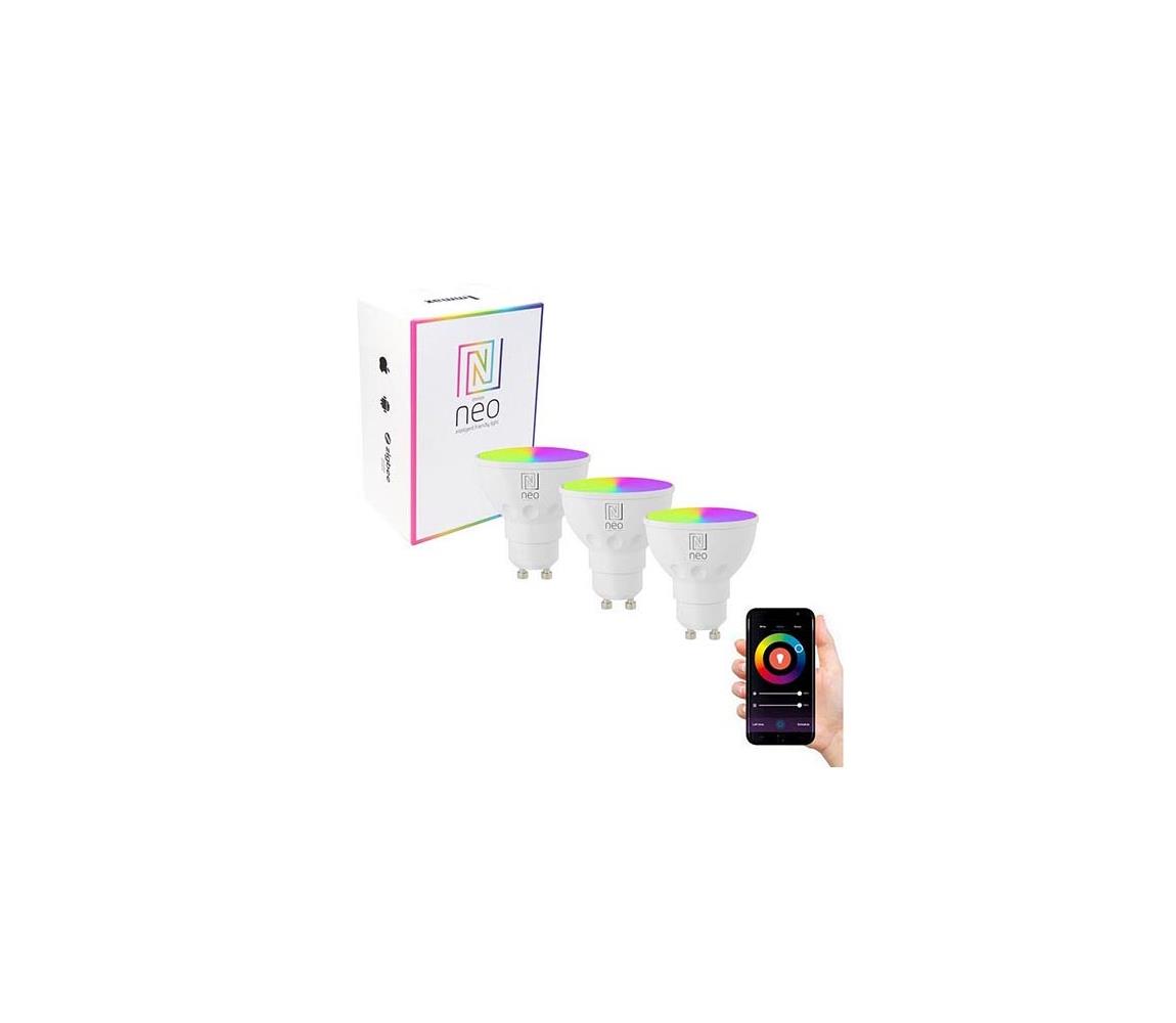  NEO SMART sada 3x žárovka LED GU10 6W RGB+CCT+CCT barevná a bílá, stmívatelná, WiFi 07724C