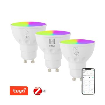 Immax NEO 07777C - SADA 3x LED RGB+CCT Stmívatelná žárovka GU10/4,8W/230V Tuya