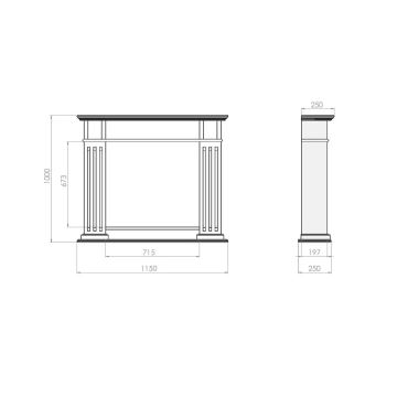 InFire - BIO krb 115x100 cm 3kW bílá