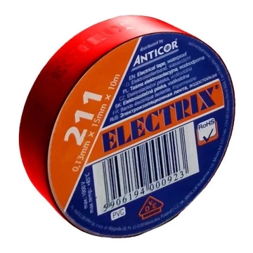 Izolační páska ELECTRIX 15mm x 10m červená
