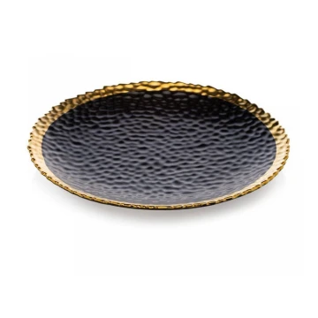 Jídelní talíř KATI 25 cm černá/zlatá