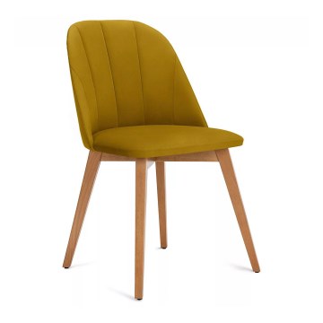 Jídelní židle RIFO 86x48 cm žlutá/světlý dub