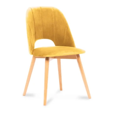 Jídelní židle TINO 86x48 cm žlutá/světlý dub