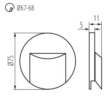 LED Schodišťové svítidlo ERINUS LED/0,8W/12V 4000K bílá