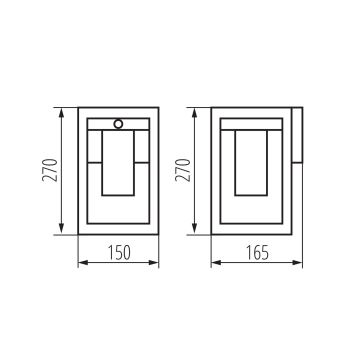 Venkovní nástěnné svítidlo se senzorem VIMO 1xE27/15W/230V IP44