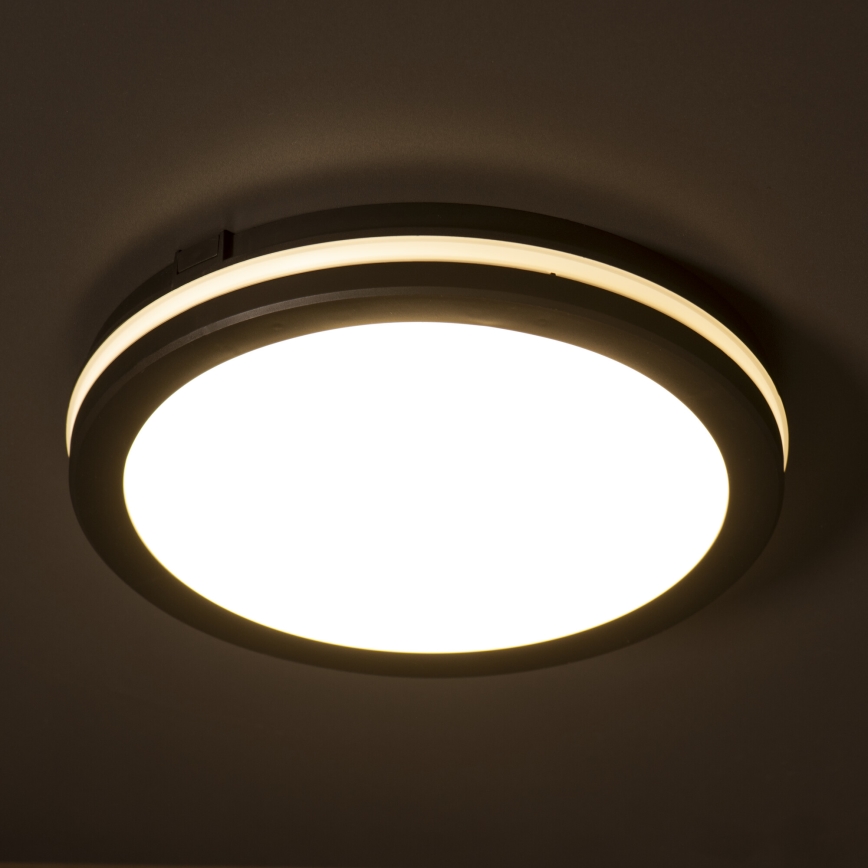 LED Venkovní stropní svítidlo BENO ECO LED/12W/230V 3000/4000/6500K pr. 20 cm IP65 černá