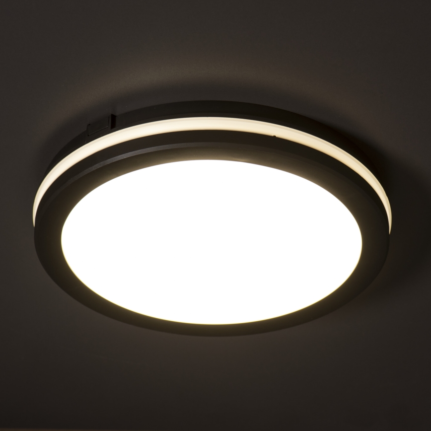 LED Venkovní stropní svítidlo BENO ECO LED/20W/230V 3000/4000/6500K pr. 20 cm IP65 černá