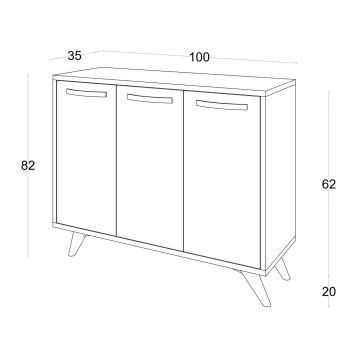 Komoda PIFFA 100x82 cm antracit/bílá