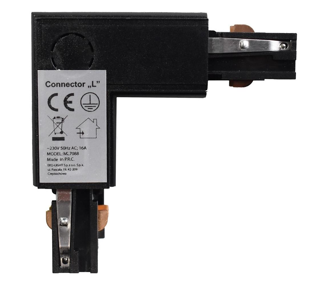  Konektor pro svítidla v lištovém systému 3-fázový TRACK černá typ L 