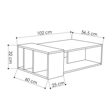 Konferenční stolek ANITA 32x102 cm hnědá/antracit