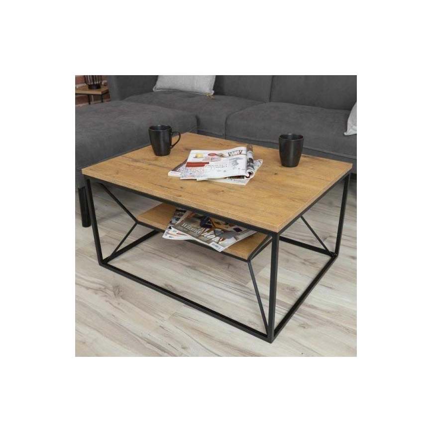 Konferenční stolek BASICLOFT 40x80 cm černá/hnědá