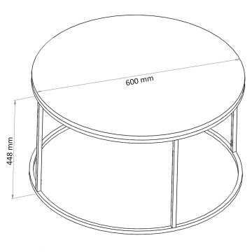 Konferenční stolek BERLIN 60x45 cm černá/čirá
