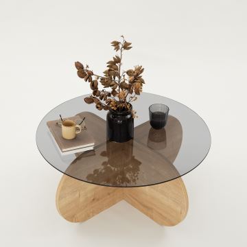 Konferenční stolek BUBBLE 35x75 cm hnědá/černá