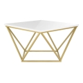 Konferenční stolek CURVED 62x62 cm mosaz/bílá
