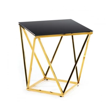 Konferenční stolek DIAMANTA 50x50 cm zlatá/černá