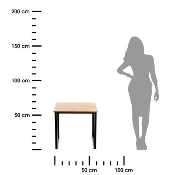 Konferenční stolek EVEN 55x60 cm černá/hnědá