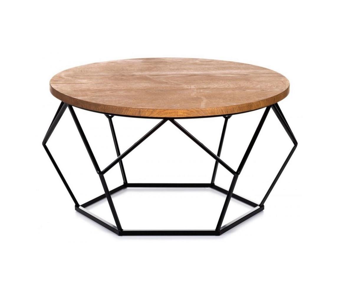HowHomely Konferenční stolek OAKLOFT 40x70 cm černá/dub 